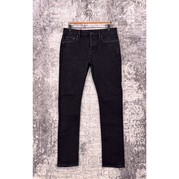 All Saints Jeans 32 x 31 Mens Cigarette Skinny Leg Black Washed Denim